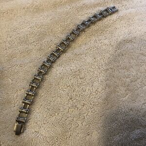 Men's Titanium Motorcycle Chain Bracelet 8.5in
